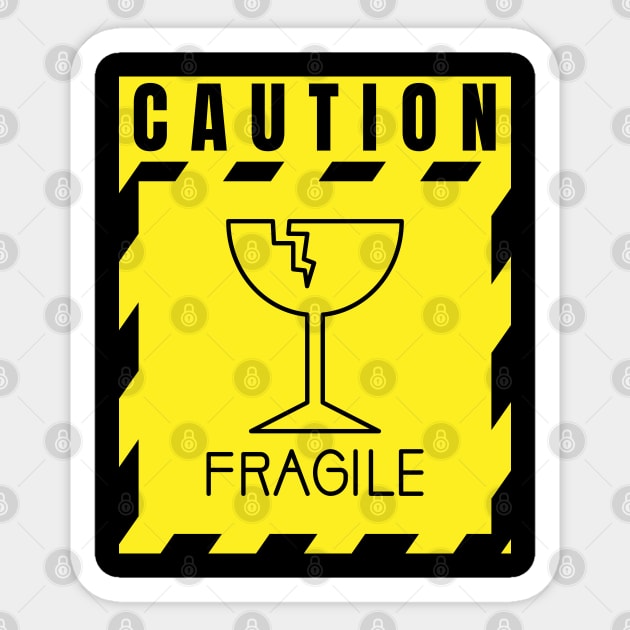 Caution Fragile Sticker by AbsZeroPi